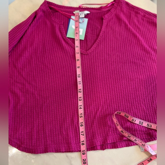 JoyLab, Women’s, Top, Long Sleeve, Waffle Knit, Open Split Neck Shirt. - Picture 7 of 7